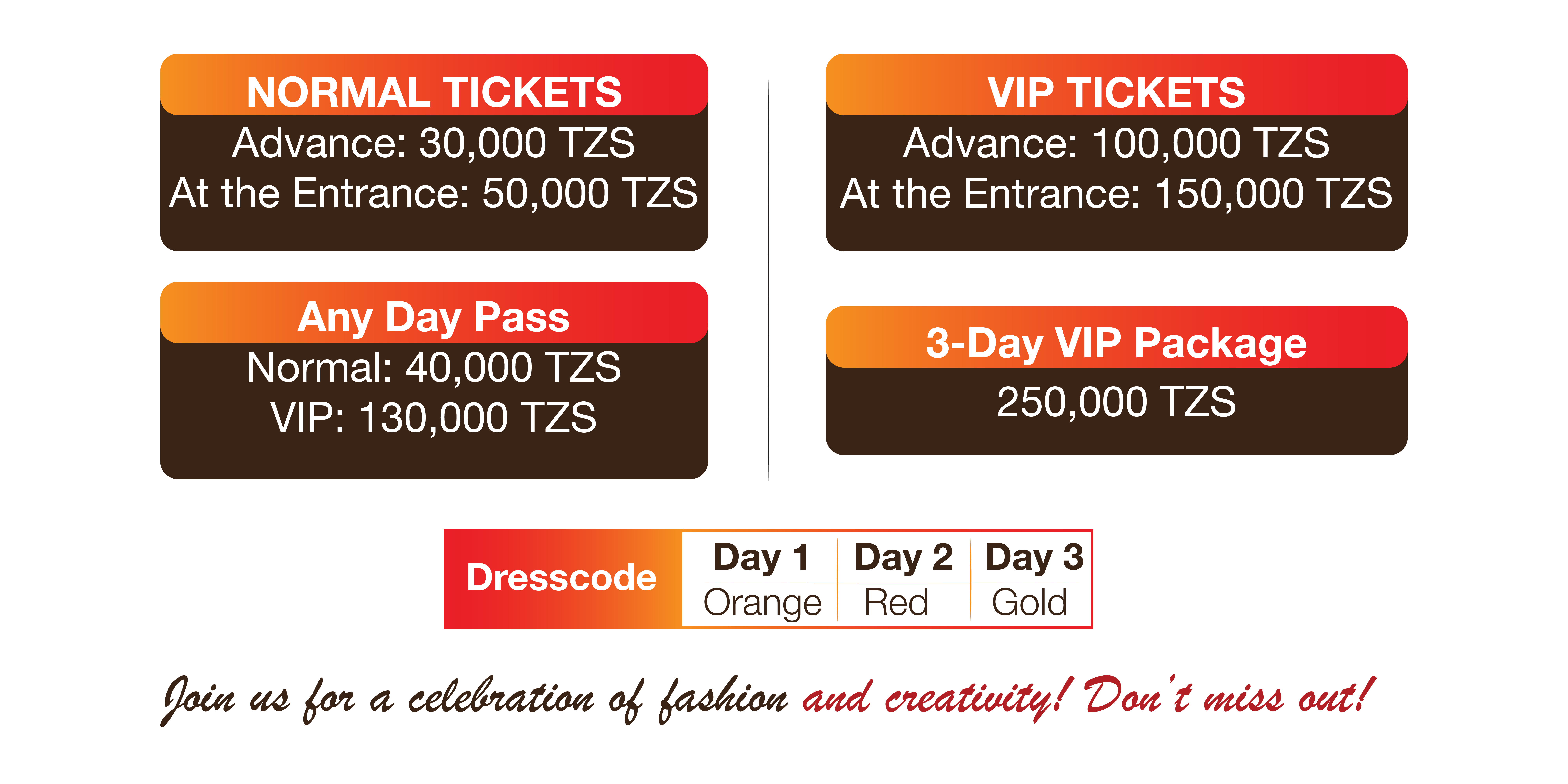 Swahili Fashion Week Physical Ticket Outlets